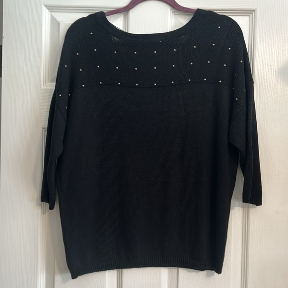 NWT Route 66 Spring Black Sweater with gold studs - Picture 7 of 9